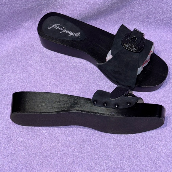 Free People Westtown Slide Clog Sandal Black Women - Picture 7 of 7